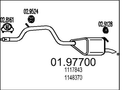 Глушник вихлопних газів кінцевий MTS 01.97700
