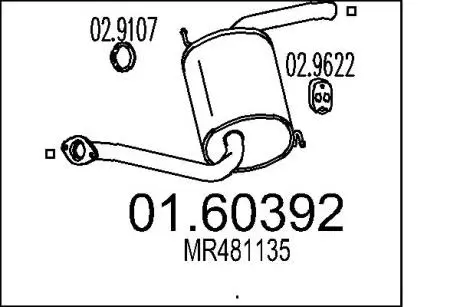 Глушитель выхлопных газов конечный MTS 01.60392