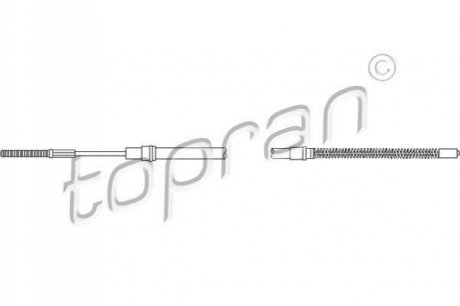 Трос, стояночная тормозная система TOPRAN / HANS PRIES 102 833 (фото 1)