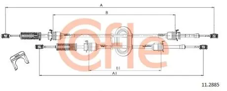 Трос, ступенчатая коробка передач COFLE 11.2885