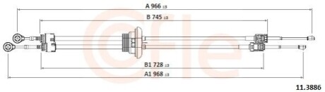 Трос, ступінчаста коробка передач COFLE 11.3886