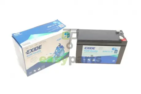 Акумуляторна батарея 7Ah/85A (150x65x100/+L/B0) (AGM) (мото) EXIDE AGM12-7F