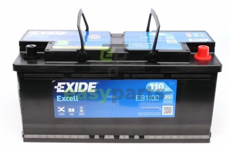 Акумуляторна батарея 110Ah/850A (392x175x190/+R/B13) Excell EXIDE EB1100
