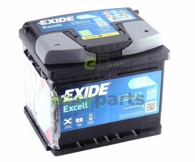 Акумуляторна батарея 44Ah/420A (207x175x175/+R/B13) Excell EXIDE EB442