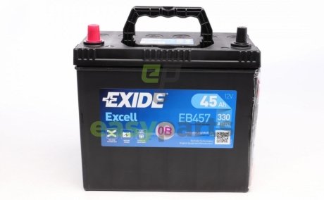 Акумуляторна батарея 45Ah/330A (235x127x226/+L/B00) Excell Азія EXIDE EB457 (фото 1)