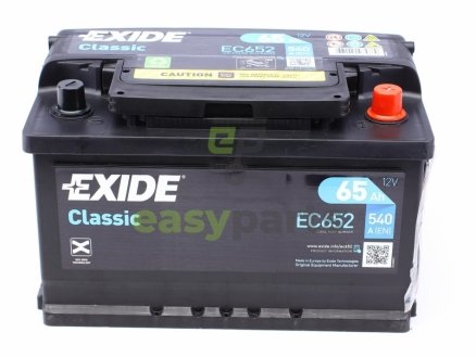 Стартерная аккумуляторная батарея EXIDE EC652 (фото 1)