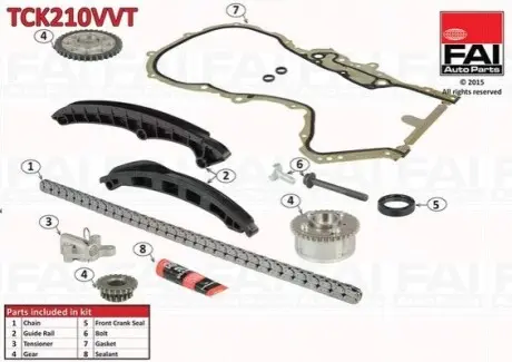 Комплект цілі приводу распредвала FAI TCK210VVT