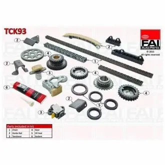 SUZUKI К-кт цепи ГРМ (3шт. цепи+6 шт. направляющие + 3 шт. натяжителя+5 шт. шестерни+герметик+сальники) Grand Vitara I 2.5/2.7 FAI TCK93