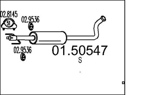 Середній глушник вихлопних газів MTS 01.50547
