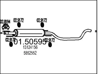 Середній глушник вихлопних газів MTS 01.50595