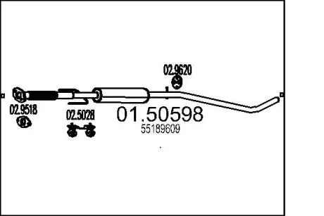 Середній глушник вихлопних газів MTS 01.50598
