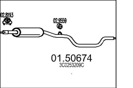 Средний глушитель выхлопных газов MTS 01.50674