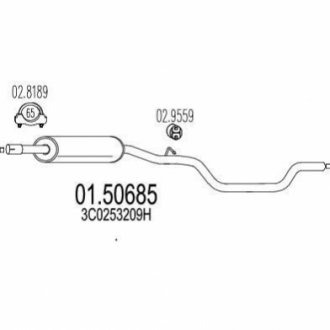 Середній глушник вихлопних газів MTS 01.50685 (фото 1)