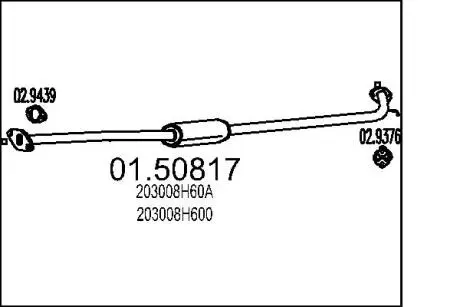Середній глушник вихлопних газів MTS 01.50817