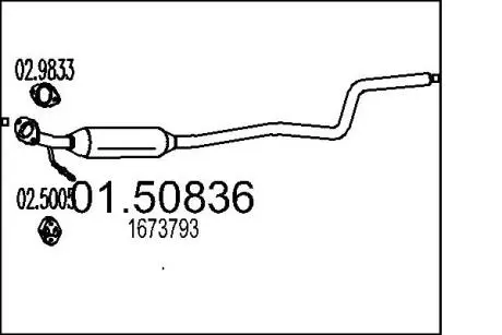 Середній глушник вихлопних газів MTS 01.50836