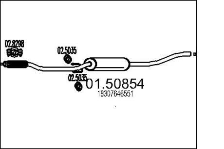 Середній глушник вихлопних газів MTS 01.50854