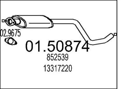 Середній глушник вихлопних газів MTS 01.50874