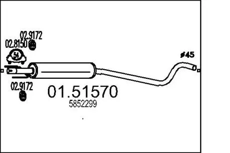 Середній глушник вихлопних газів MTS 01.51570