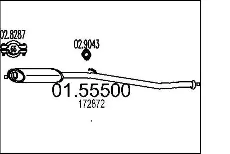 Середній глушник вихлопних газів MTS 01.55500