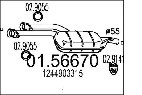 Середній глушник вихлопних газів MTS 01.56670