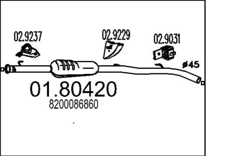 Середній глушник вихлопних газів MTS 01.80420