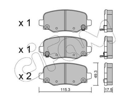 FIAT Колодки гальмівні задні 500X, JEEP Renegate CIFAM 822-1002-1 (фото 1)