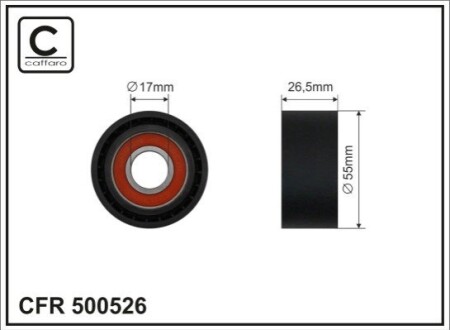 55x17x27 Ролик паска приводного PSA 1,2 PureTech 16- CAFFARO 500526