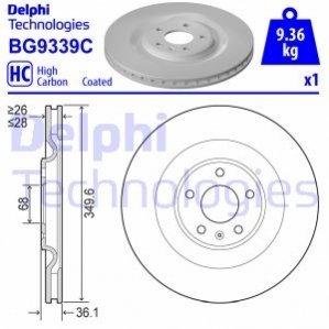 Гальмiвнi диски Delphi BG9339C (фото 1)