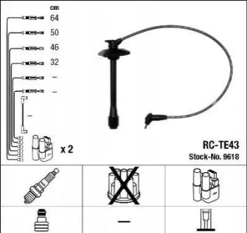 Комплект високовольтних проводів NGK RCTE43