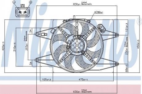 Вентилятор, охолодження двигуна NISSENS 85105 (фото 1)