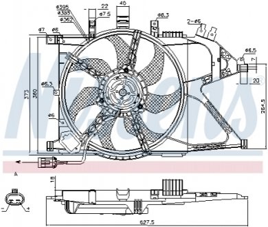 Вентилятор, охолодження двигуна NISSENS 85196 (фото 1)