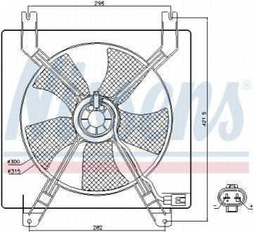 Вентилятор, охолодження двигуна NISSENS 85355 (фото 1)