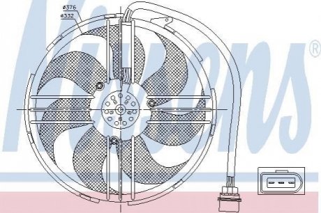 Вентилятор, охолодження двигуна NISSENS 85551 (фото 1)