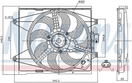Вентилятор, охлаждение двигателя NISSENS 85744 (фото 1)