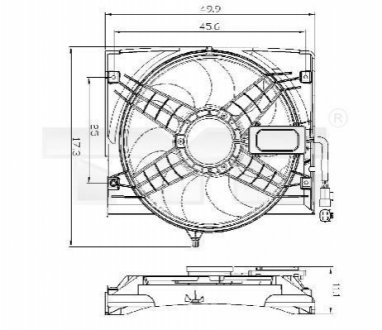 Вентилятор, охолодження двигуна TYC 803-0011 (фото 1)