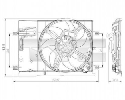 Вентилятор, охолодження двигуна TYC 809-0018 (фото 1)
