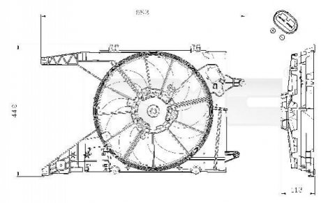 Вентилятор, охлаждение двигателя TYC 828-0002 (фото 1)