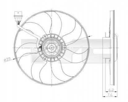 Вентилятор, охолодження двигуна TYC 837-0036 (фото 1)