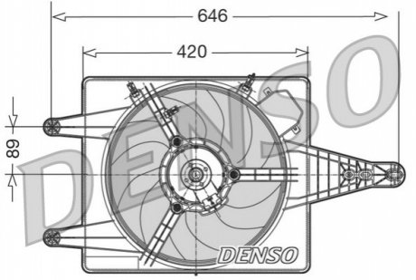 Вентилятор, охолодження двигуна DENSO DER01010 (фото 1)