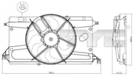 Вентилятор, охлаждение двигателя TYC 820-0002 (фото 1)