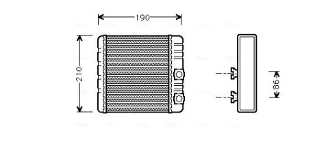 Теплообмінник, опалення салону AVA COOLING BWA6211