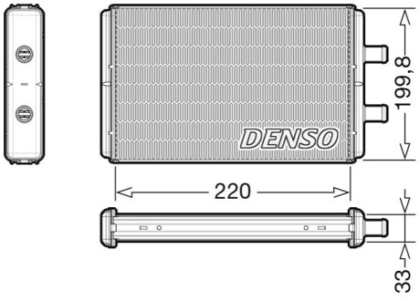 Теплообмінник, опалення салону DENSO DRR12016