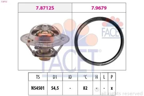 Термостат, охлаждающая жидкость FACET 7.8712