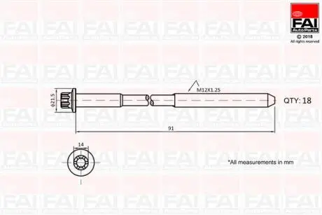 MITSUBISHI К-т болтов ГБЦ L200 2.5 05- FAI B2101