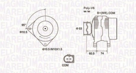 Генератор переменного тока BMW 3/5 E90/E61 170A MAGNETI MARELLI 063731905010