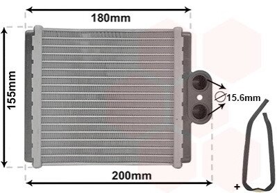Теплообменник, отопление салона Van Wezel 52006093