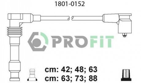 Комплект кабелей высоковольтных PROFIT 1801-0152