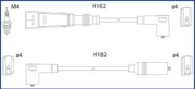 Комплект кабелей высоковольтных HITACHI (HÜCO) 134785 (фото 1)