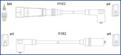 Комплект кабелів високовольтних HITACHI (HÜCO) 134785