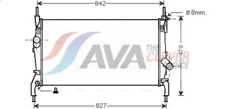 Радиатор, охлаждение двигателя AVA COOLING FDA2405